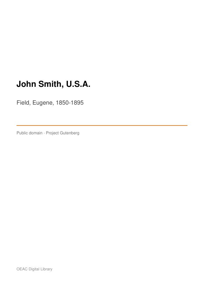 John Smith, U.S.A. cover