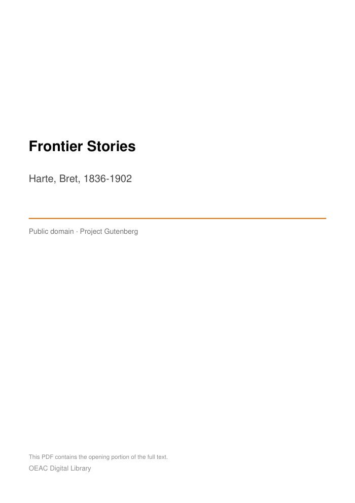 Frontier Stories cover