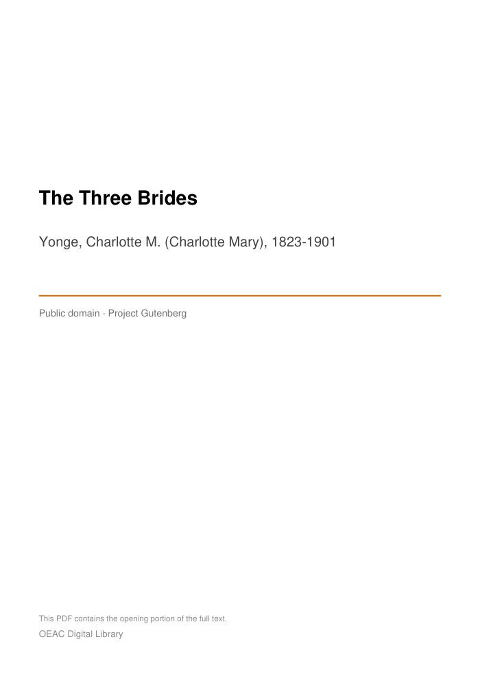 The Three Brides cover