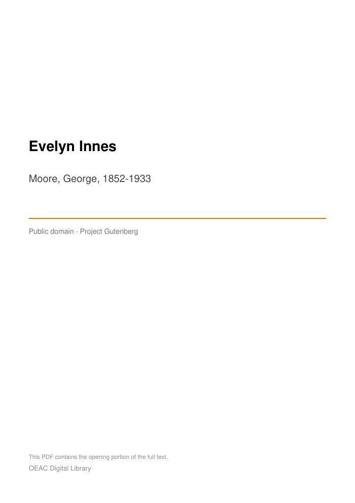 Evelyn Innes — cover
