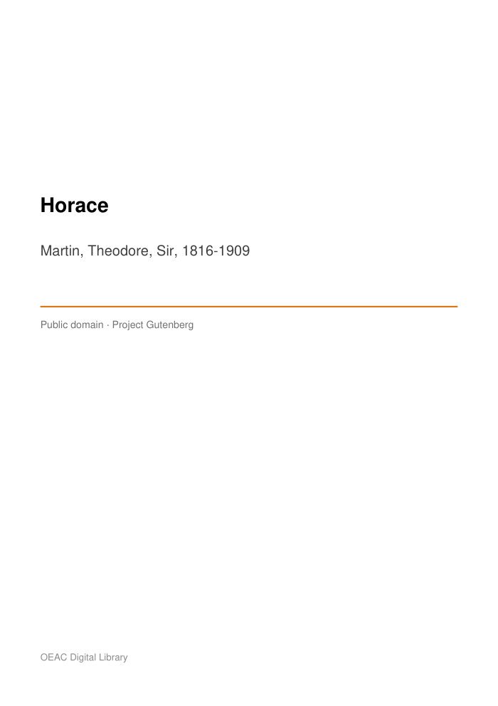 Horace cover