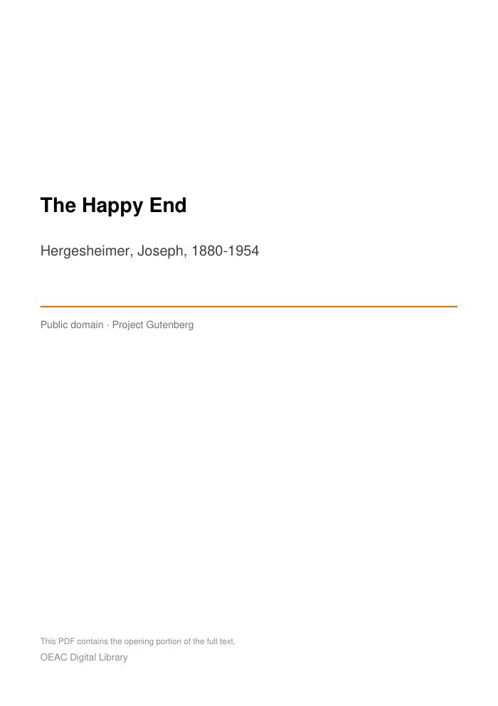 The Happy End — cover
