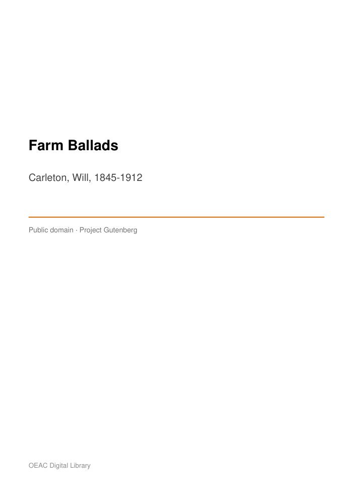 Farm Ballads cover