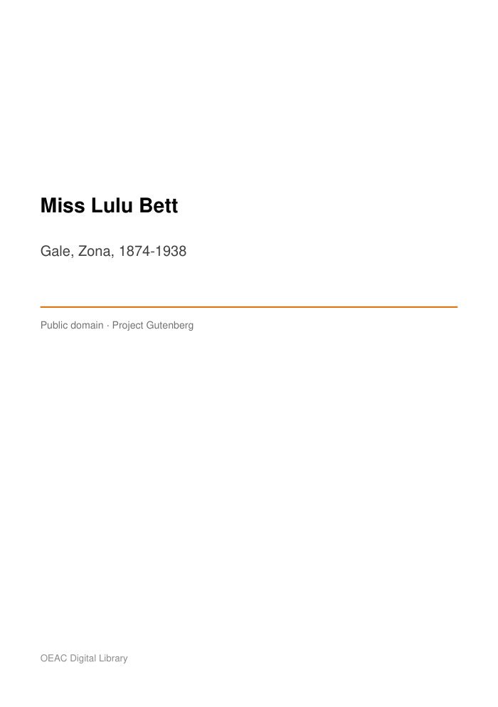 Miss Lulu Bett cover