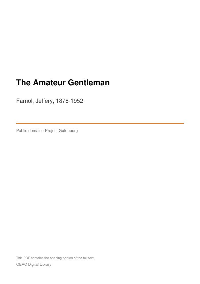 The Amateur Gentleman cover