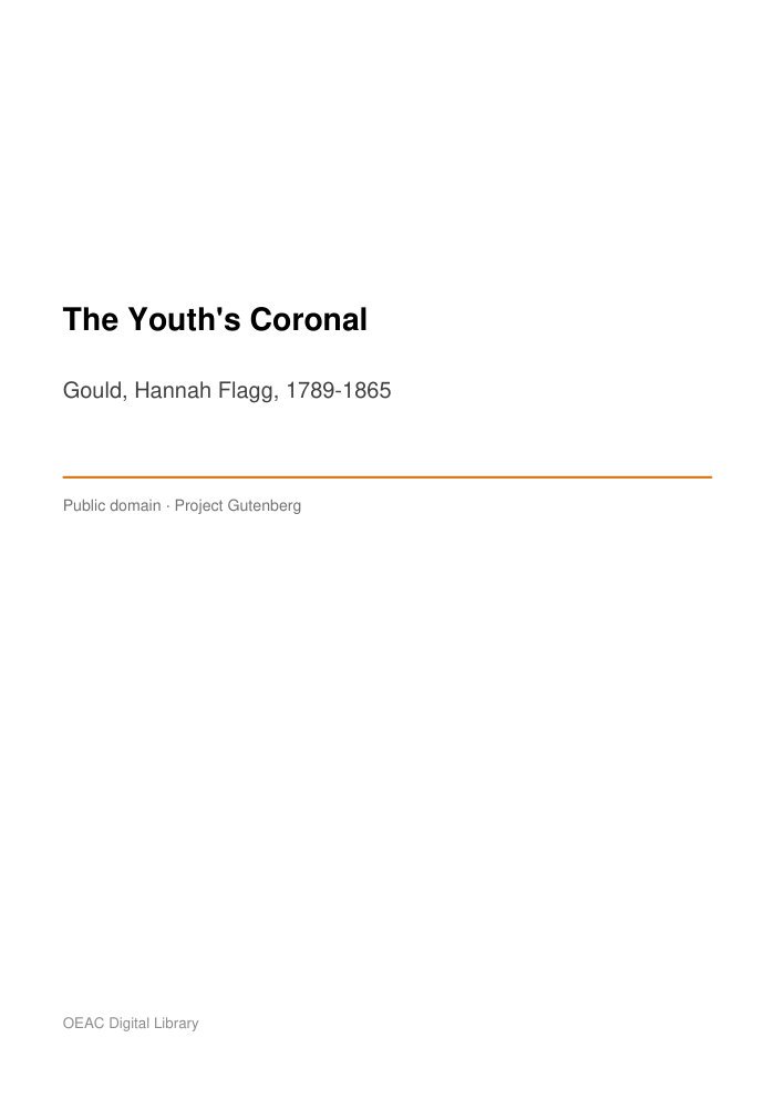 The Youth's Coronal cover